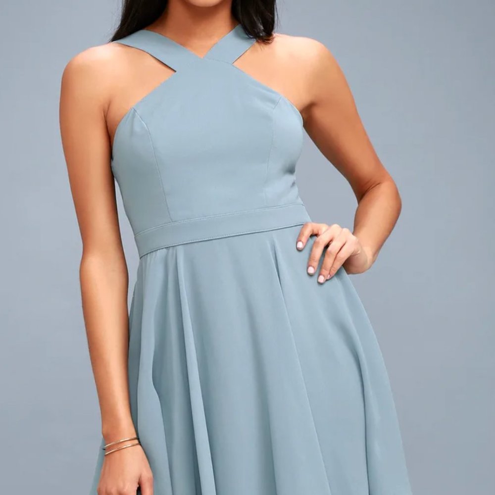 Women's Chiffon Flared Lulus Forevermore Dress (Teal, Size XS)